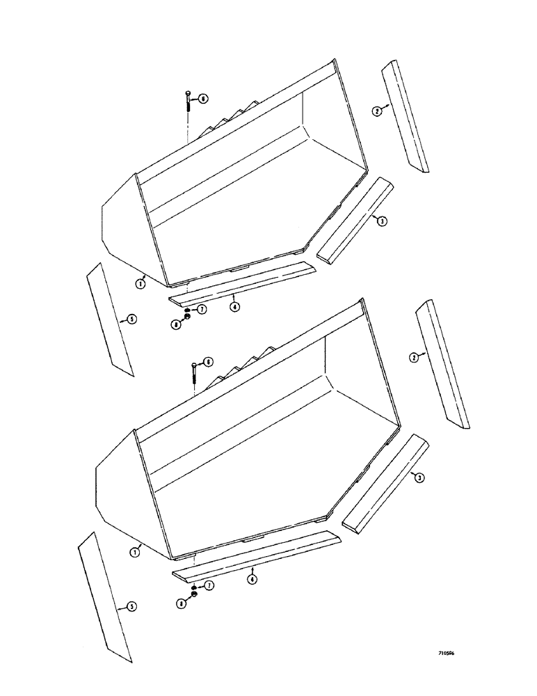 Схема запчастей Case 1700-SERIES - (184) - LOADER BUCKETS, MINING BUCKETS (82) - FRONT LOADER & BUCKET