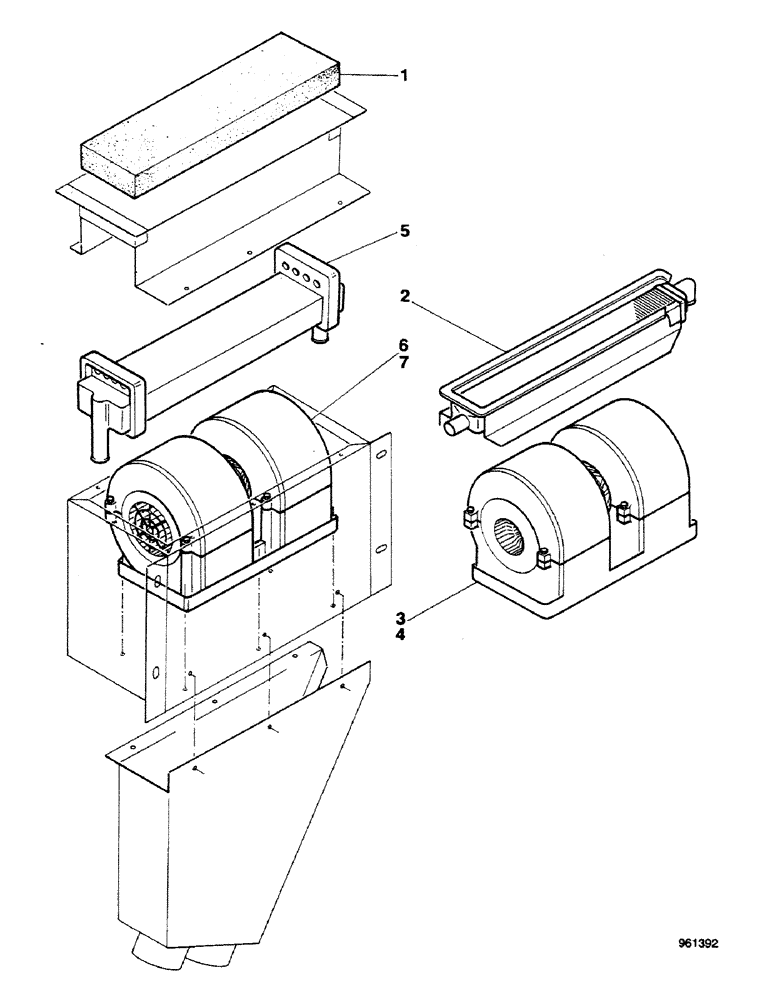 Схема запчастей Case 580G - (489E) - CAB - HEATER (09) - CHASSIS/ATTACHMENTS