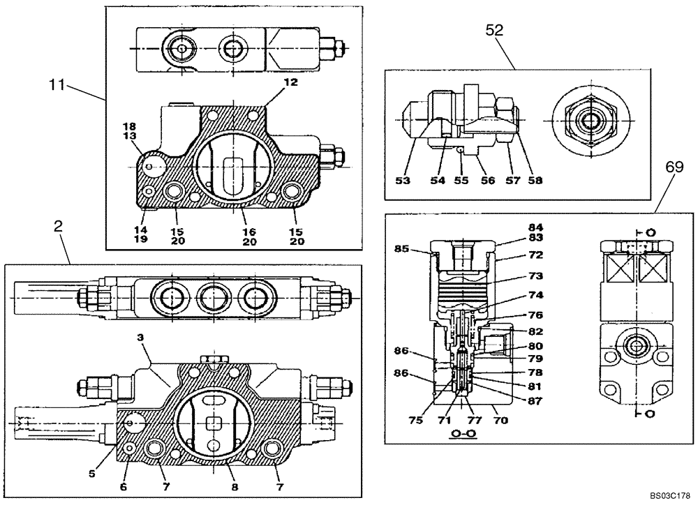 Схема запчастей Case CX75SR - (08-71) - VALVE ASSY, CONTROL (08) - HYDRAULICS