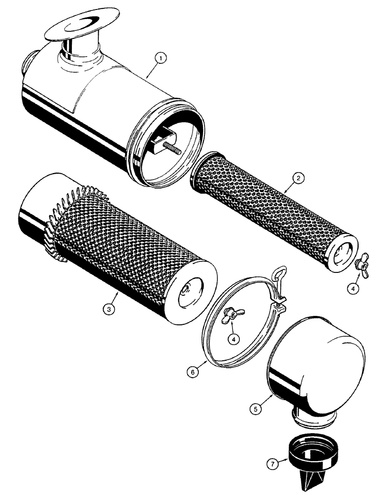 Схема запчастей Case 580SK - (2-10) - AIR CLEANER (02) - ENGINE