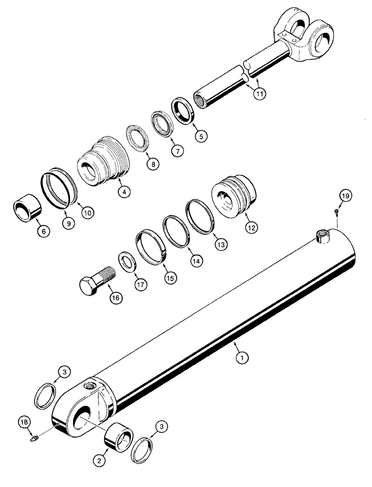 Схема запчастей Case 721C - (08-35) - CYLINDER ASSY - LOADER BUCKET (XT) (08) - HYDRAULICS