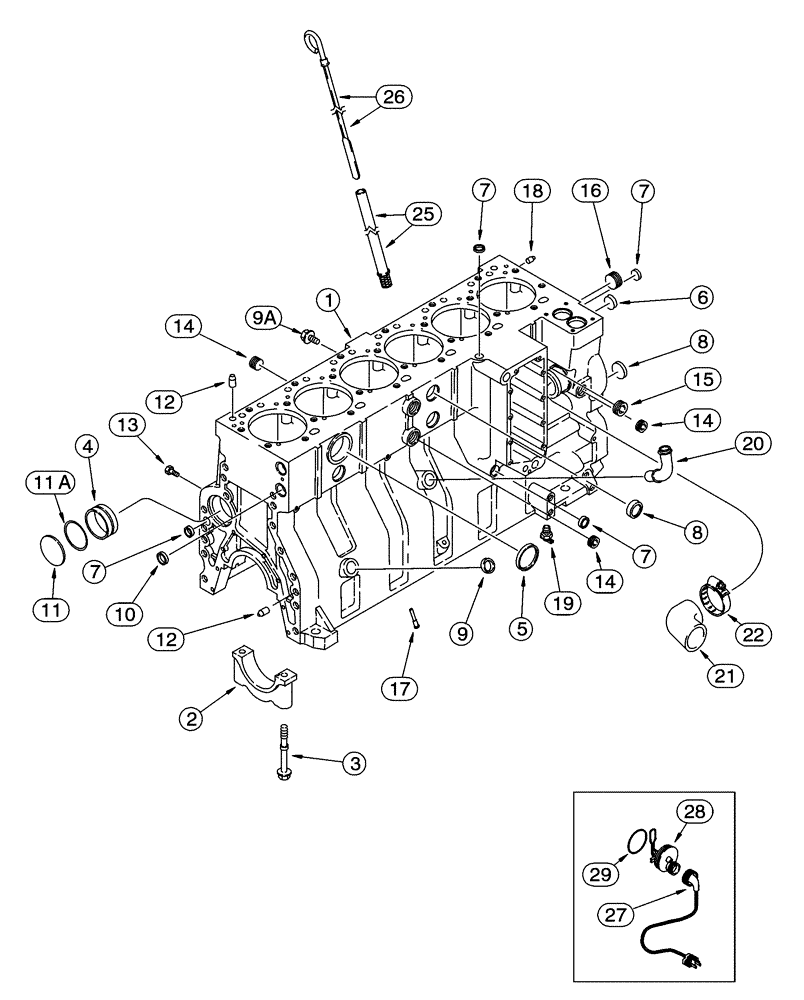 Схема запчастей Case 721C - (02-22) - CYLINDER BLOCK, 6T-830 EMISSIONS CERTIFIED ENGINE, NORTH AMERICA ONLY (02) - ENGINE