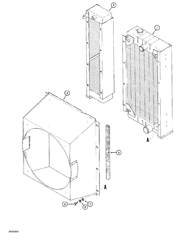 Схема запчастей Case 650G - (2-08) - RADIATOR ASSEMBLY (02) - ENGINE