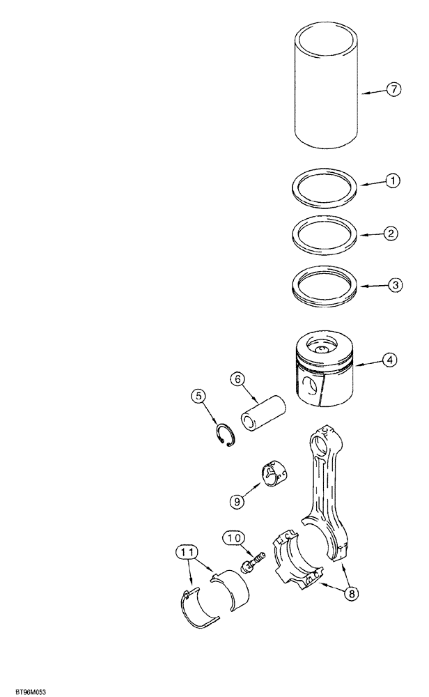 Схема запчастей Case 650G - (2-47A) - PISTONS AND CONNECTING RODS (P.I.N. JJG0216499 AND AFTER) (02) - ENGINE