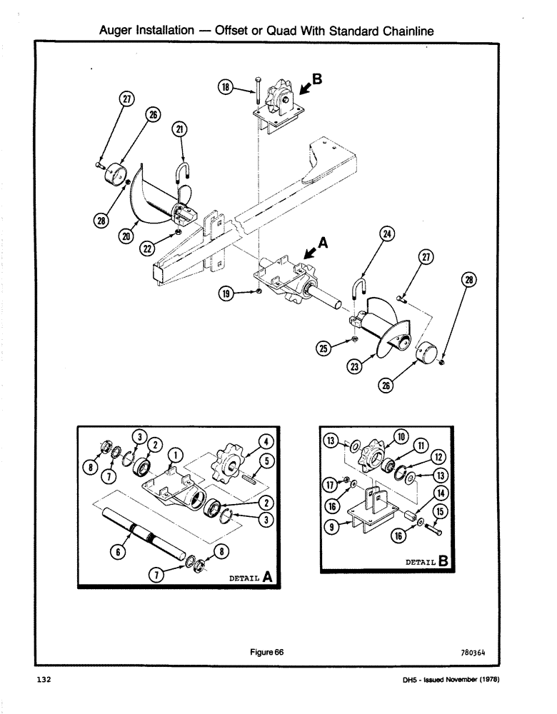 Схема запчастей Case DH5 - (132) - AUGER INSTALLATION - OFFSET OR QUAD WITH STANDARD CHAINLINE (89) - TOOLS