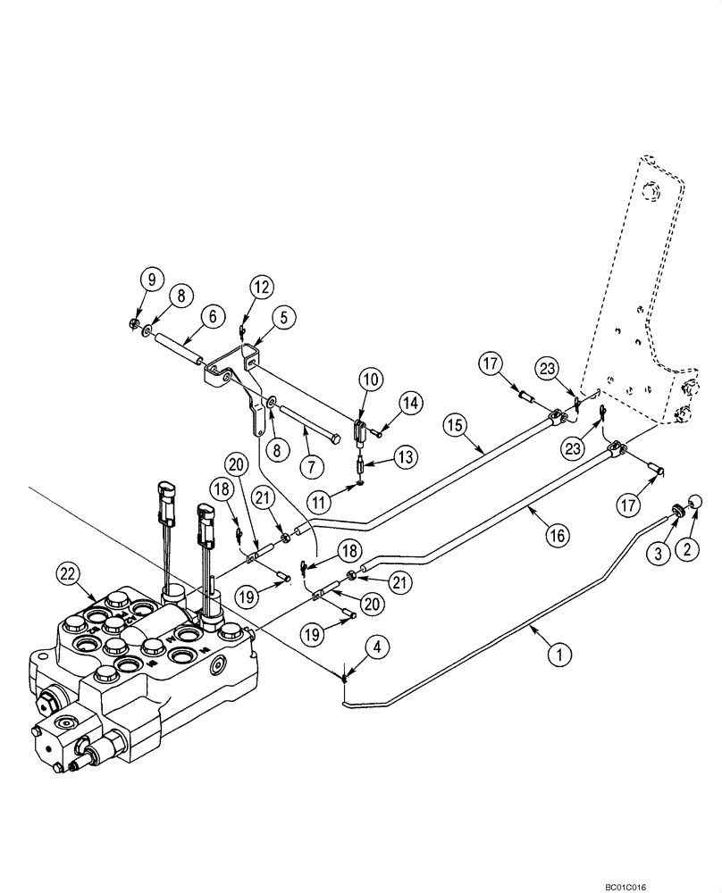 Схема запчастей Case 40XT - (09-15) - LINKAGE - LOADER AND GROUND DRIVE (09) - CHASSIS