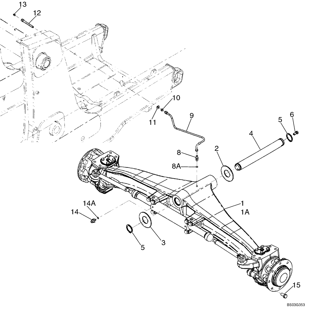 Схема запчастей Case 580M - (05-04) - AXLE, FRONT (86990837) - MOUNTING (05) - STEERING