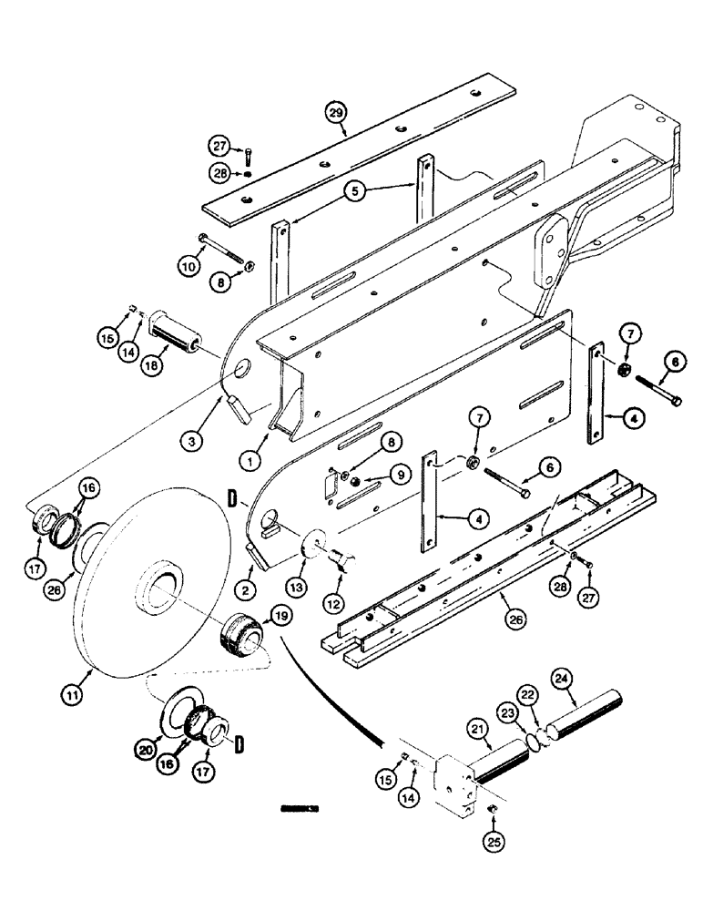 Схема запчастей Case 660 - (9-059A) - INTEGRAL QUAD TRENCHER BOOM AND MOUNTING, ROCK BOOM, 4 FOOT, 50,000 POUND & 75,0000 POUND CHAINLINE (09) - CHASSIS/ATTACHMENTS