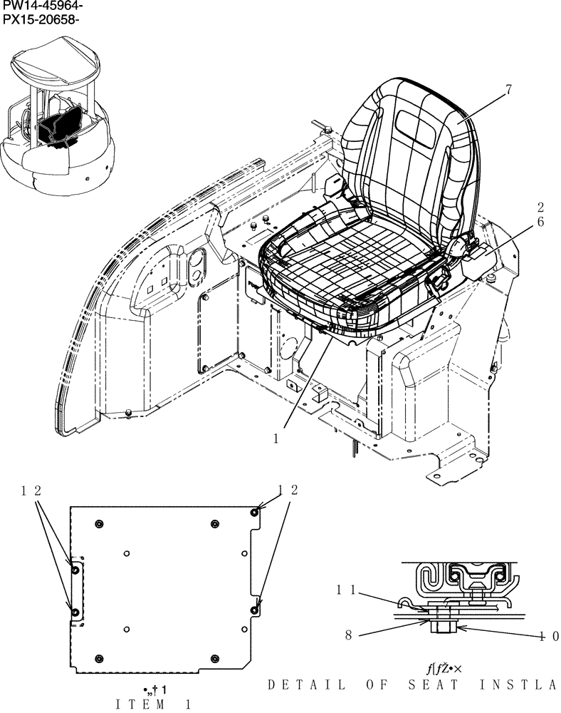 Схема запчастей Case CX31B - (220-01[1]) - SEAT INSTAL (00) - GENERAL & PICTORIAL INDEX