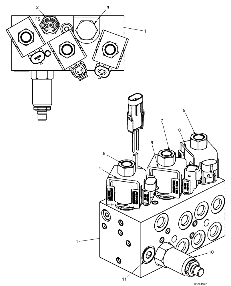 Схема запчастей Case 465 - (07-04) - HYDROSTATICS - TWO SPEED, VALVE ASSY (465 WITH PILOT CONTROL) (06) - POWER TRAIN