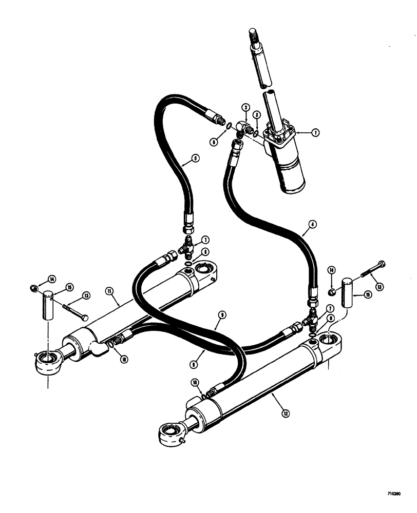 Схема запчастей Case W20 - (214) - STEERING HYDRAULICS STEERING CYLINDER HYDRAULICS (05) - STEERING