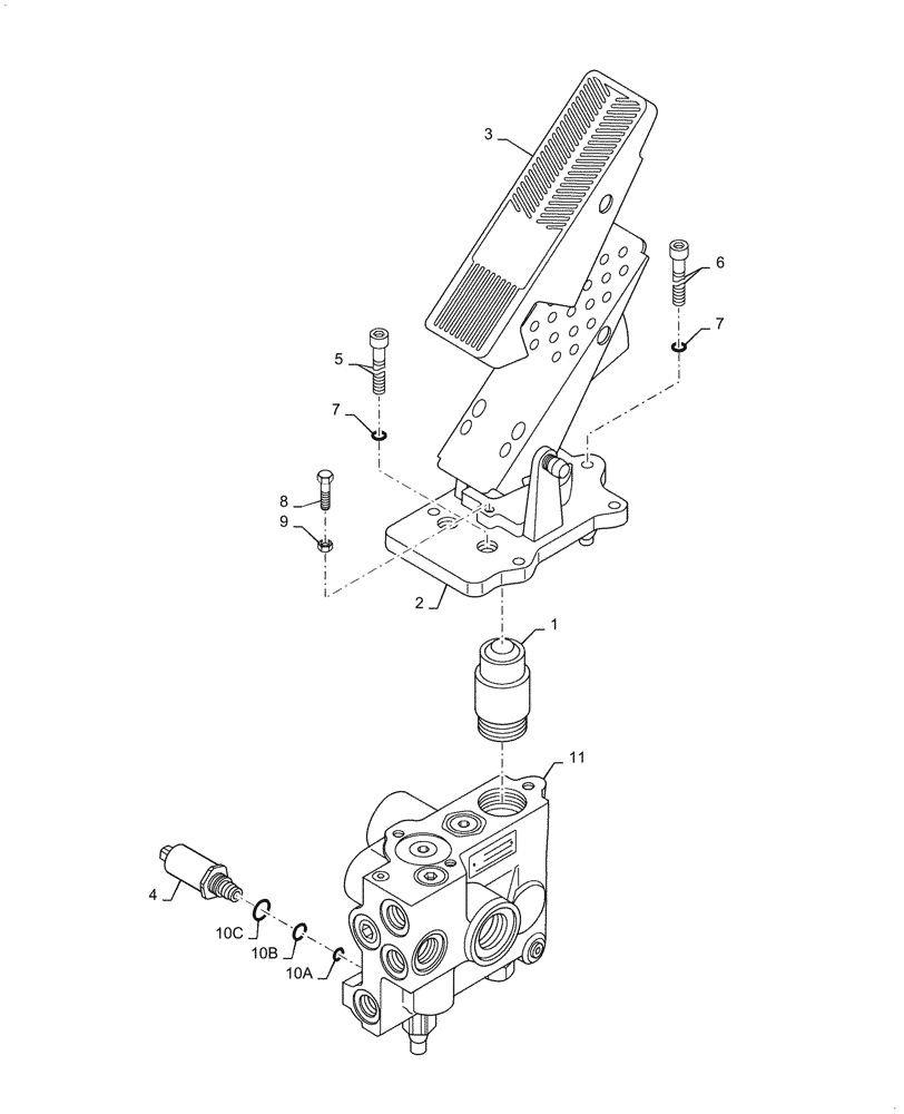 Схема запчастей Case 721E - (07-05) - VALVE ASSY - BRAKE (07) - BRAKES