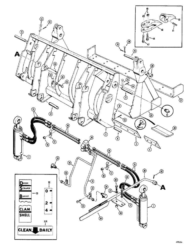 Схема запчастей Case W9B - (202) - DROTT FOUR-IN-ONE BUCKET (09) - CHASSIS