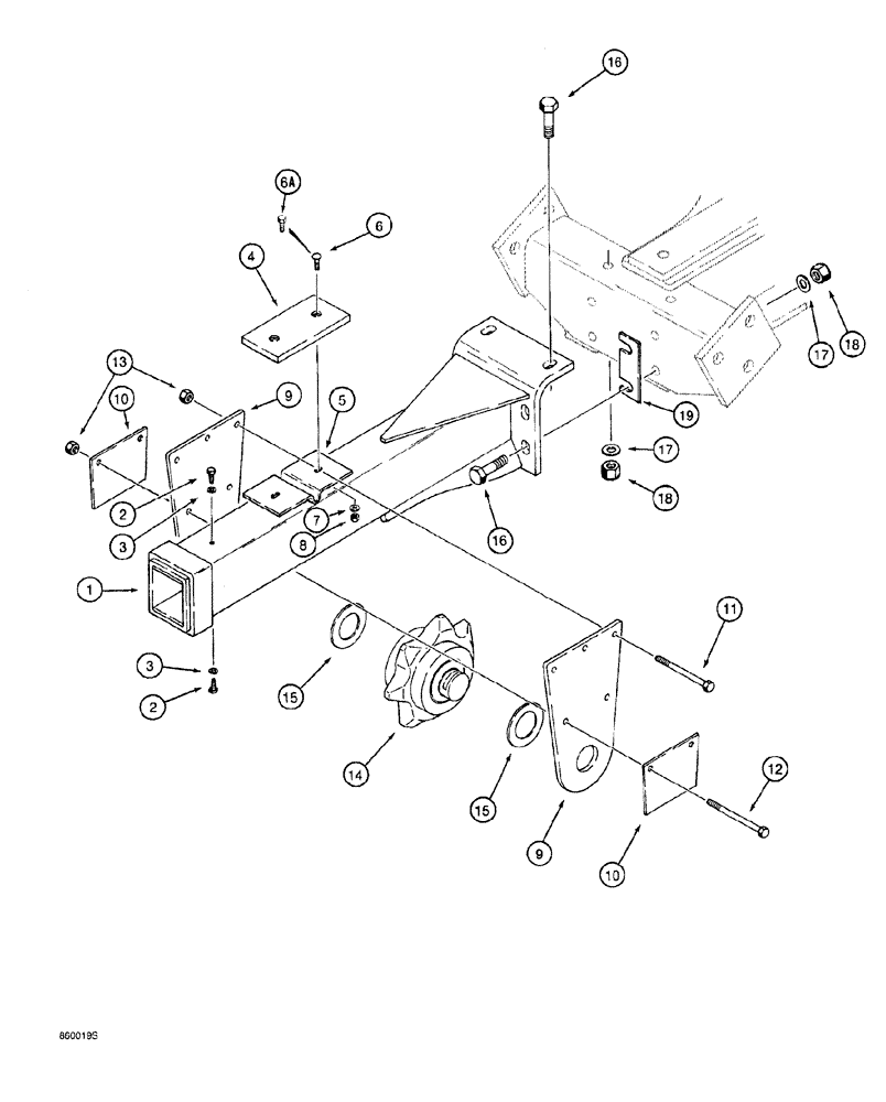 Схема запчастей Case 760 - (09-064) - TRENCHER BOOMS AND MOUNTING, STANDARD BOOM (89) - TOOLS