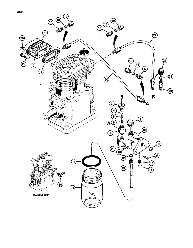 Схема запчастей Case W24C - (306) - ALCOHOL EVAPORATOR (07) - BRAKES