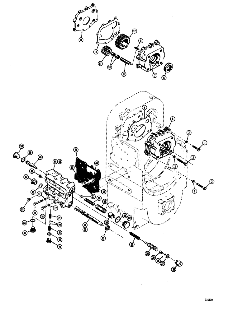 Схема запчастей Case W20 - (120) - L46456, L52101 AND L55661 TRANSMISSIONS, CHARGING PUMP AND TRANSMISSION CONTROL VALVES (06) - POWER TRAIN