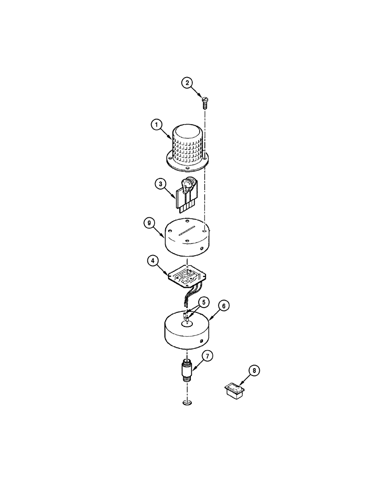 Схема запчастей Case 845 - (04-48[01]) - ROTATING BEACON - COMPONENTS (04) - ELECTRICAL SYSTEMS