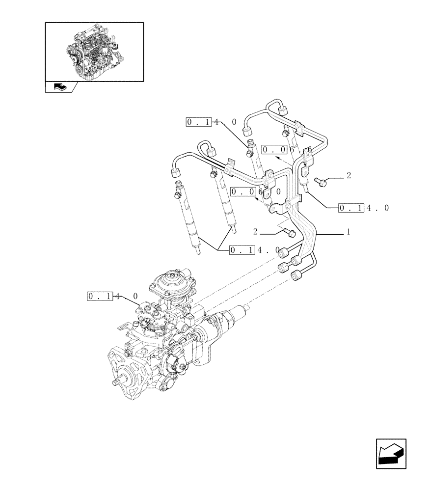 Схема запчастей Case F5CE9454E A001 - (0.14.9) - INJECTION EQUIPMENT - PIPING (504207956) 