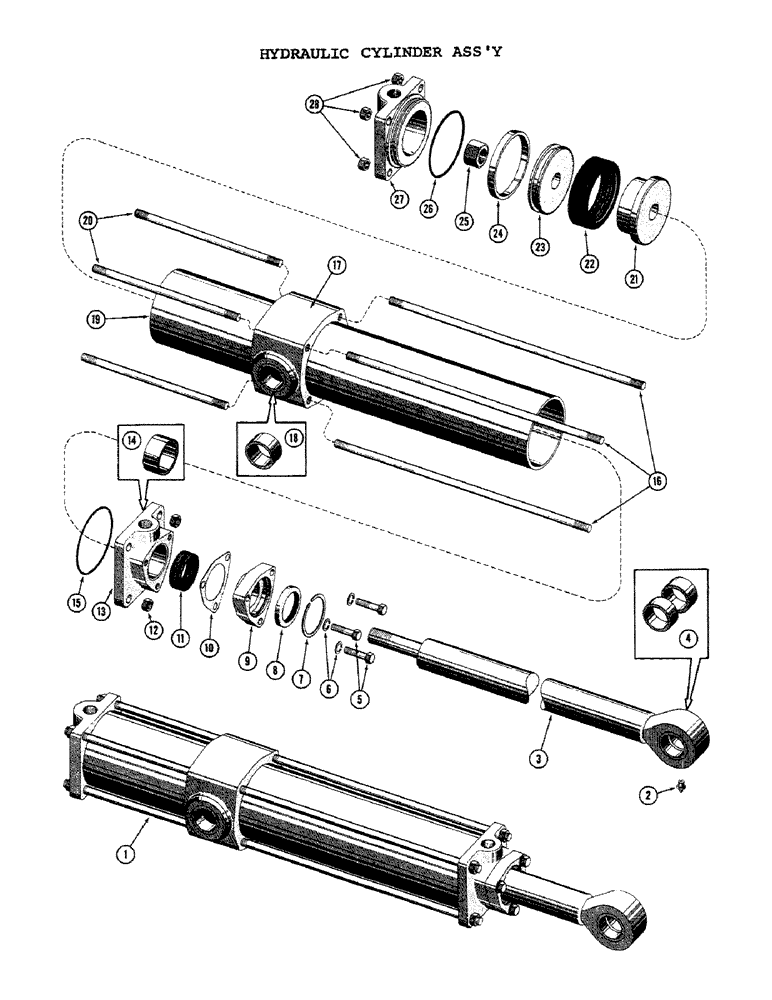 Схема запчастей Case 1000C - (304) - HYDRAULIC CYLINDER ASSEMBLY (07) - HYDRAULIC SYSTEM