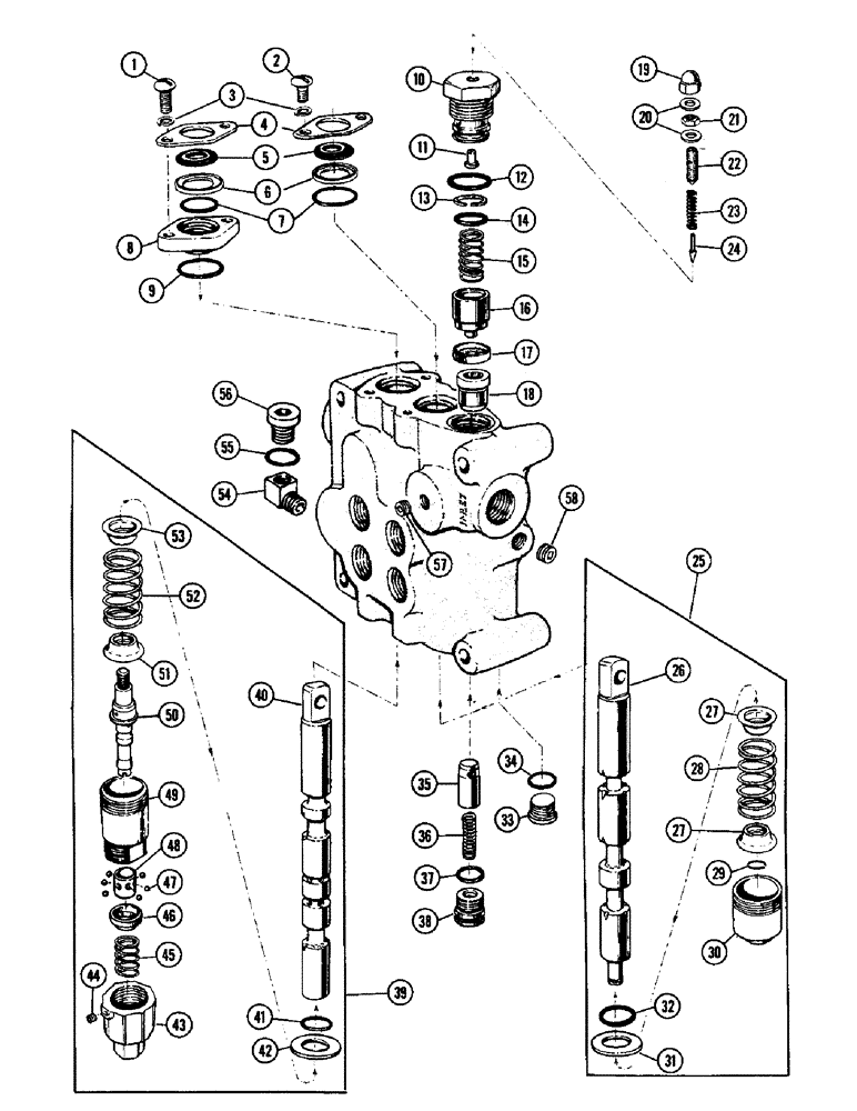 Схема запчастей Case W9A - (128) - A19983 TWO SPOOL CONTROL VALVE (08) - HYDRAULICS