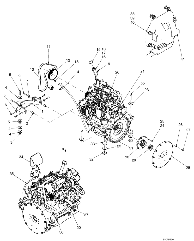 Схема запчастей Case 435 - (02-07) - ENGINE - MOUNTING (EUROPE) (02) - ENGINE