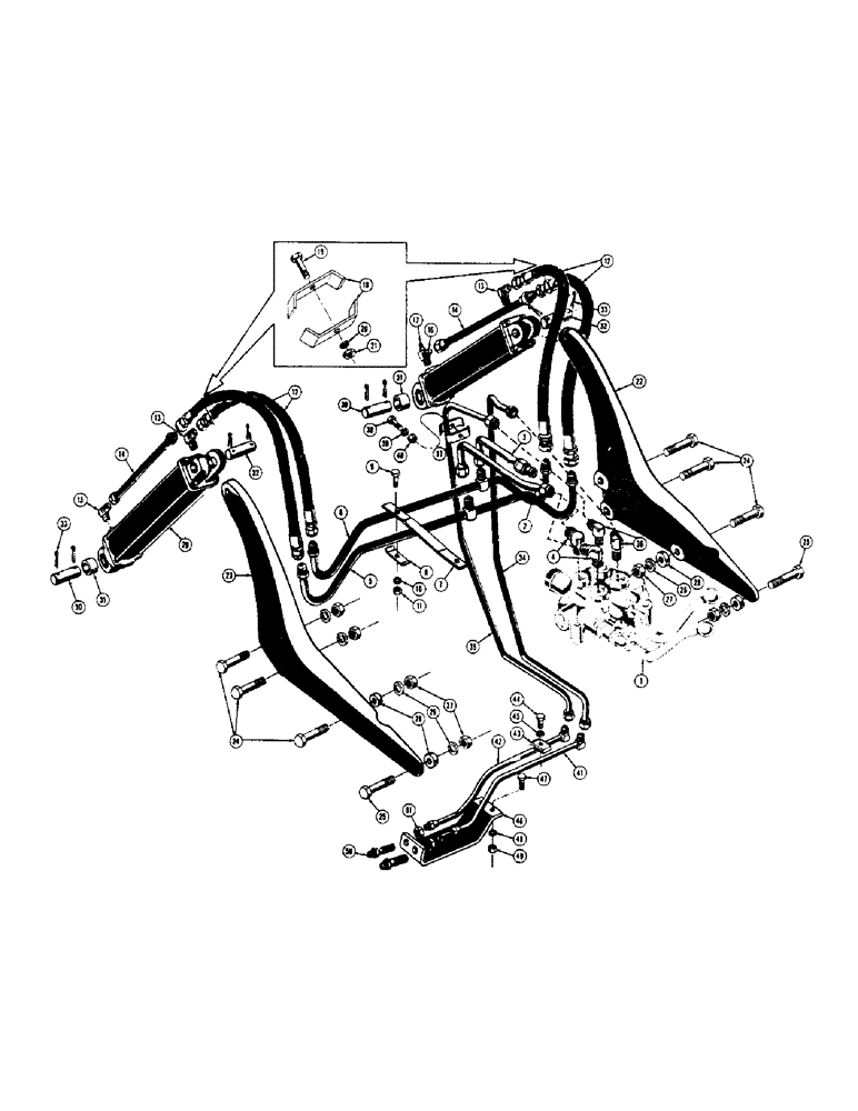 Схема запчастей Case 320 - (170) - HYDRAULIC DOZER HYDRAULICS (07) - HYDRAULIC SYSTEM