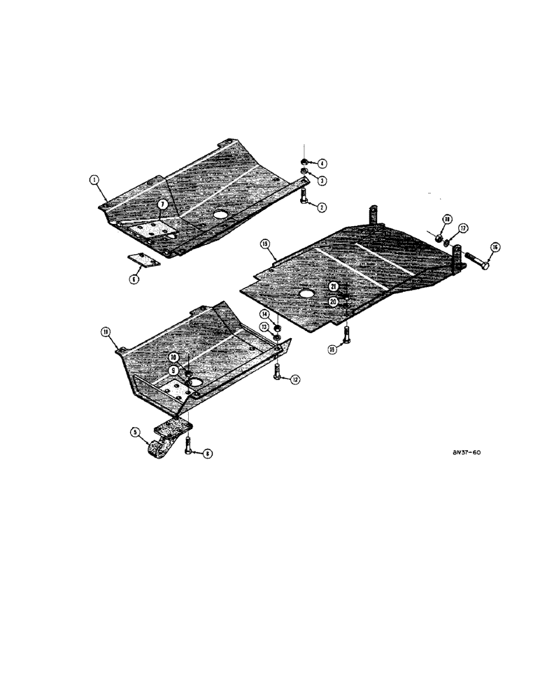 Схема запчастей Case 420B - (068) - PULL HOOK, CRANKCASE GUARD, AND TRANSMISSION GUARD (05) - UPPERSTRUCTURE CHASSIS