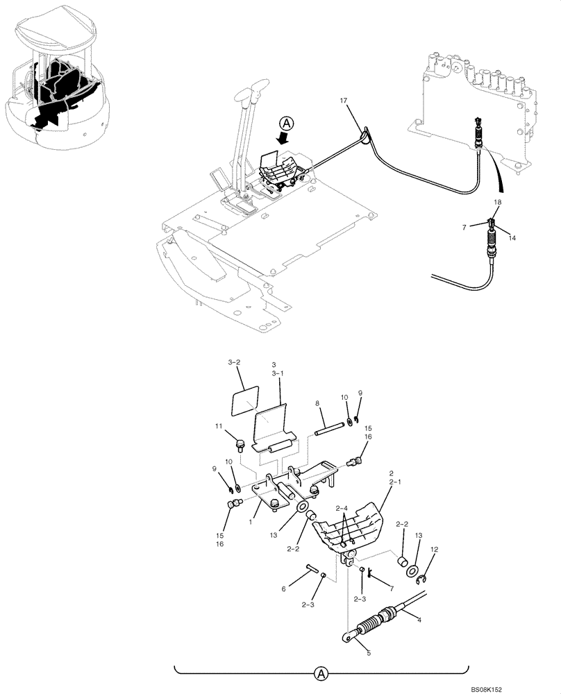 Схема запчастей Case CX50B - (01-037) - PEDAL INSTALLATION, SWING (PH55M00005F1) (05) - SUPERSTRUCTURE