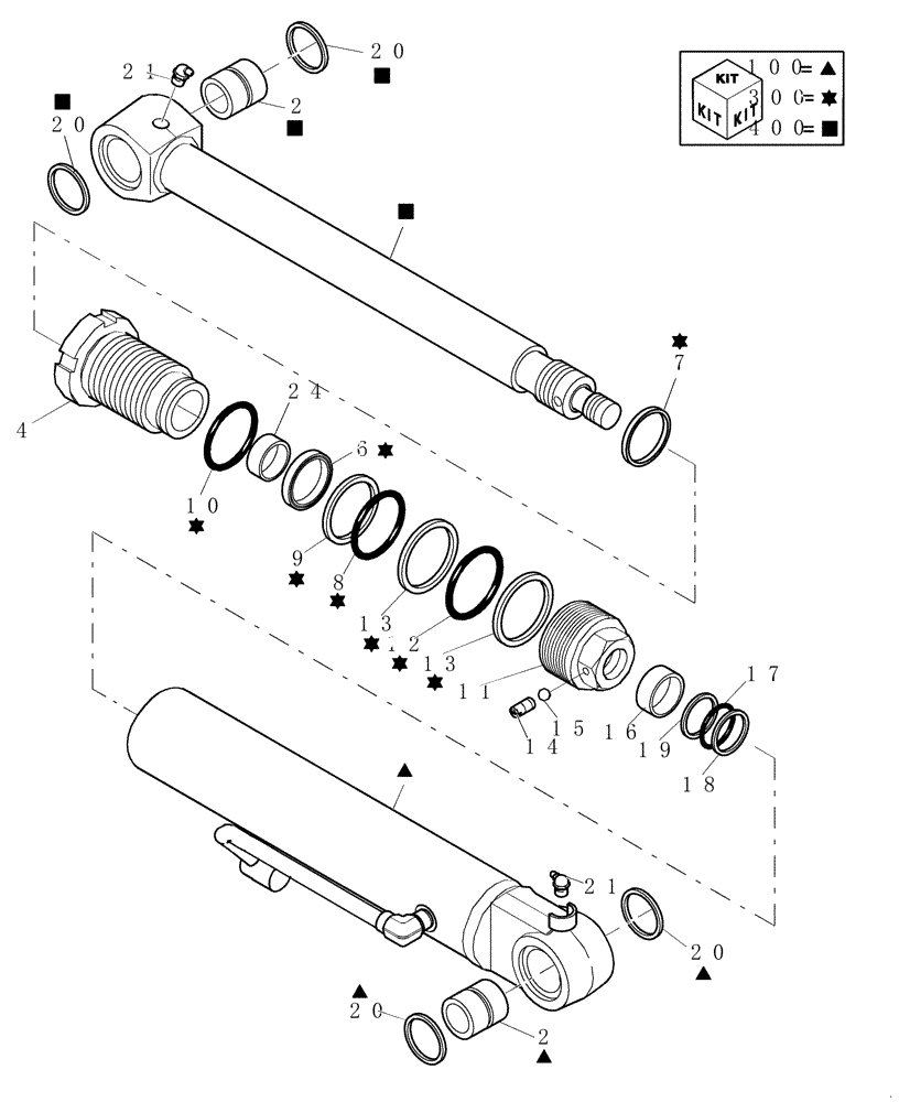 Схема запчастей Case CX31B - (2.020A[01]) - ARM CYLINDER (35) - HYDRAULIC SYSTEMS