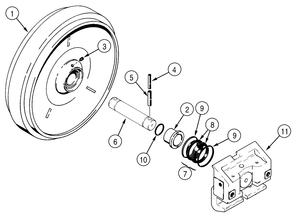 Схема запчастей Case 850H - (05-05) - TRACK IDLER (11) - TRACKS/STEERING