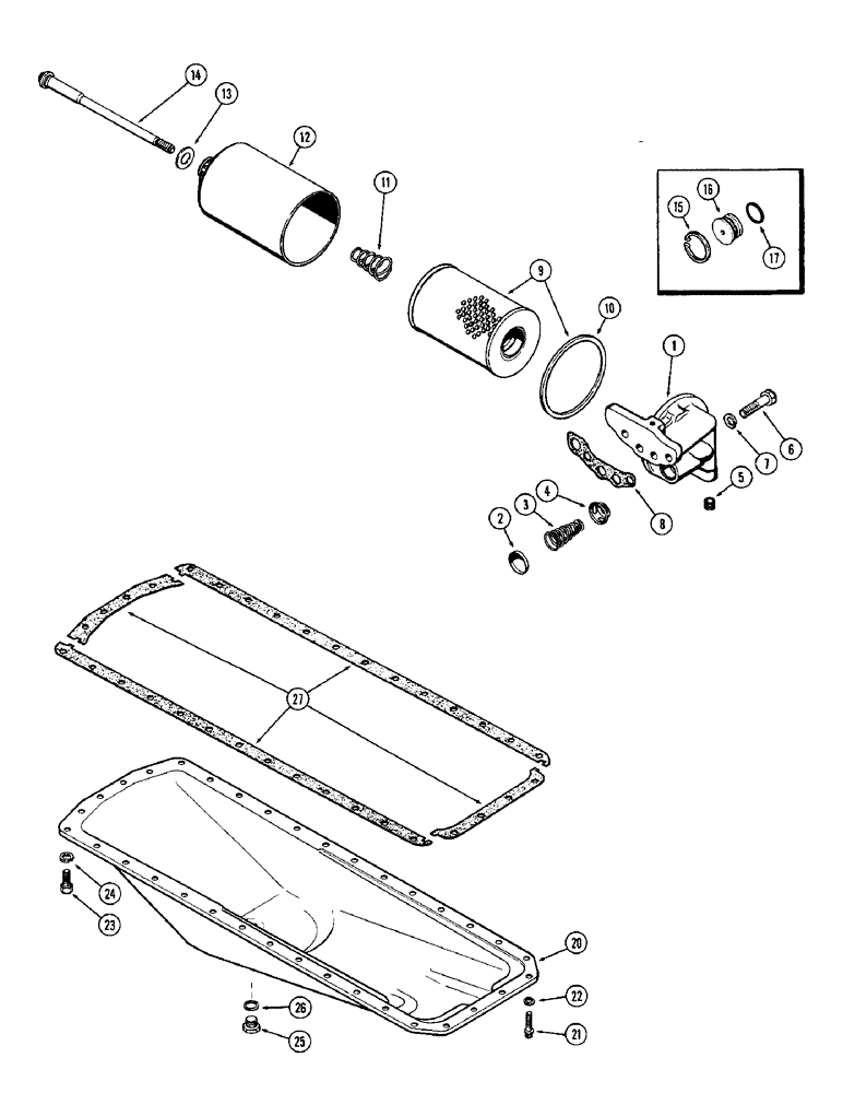 Схема запчастей Case W10 - (020) - OIL FILTER (02) - ENGINE