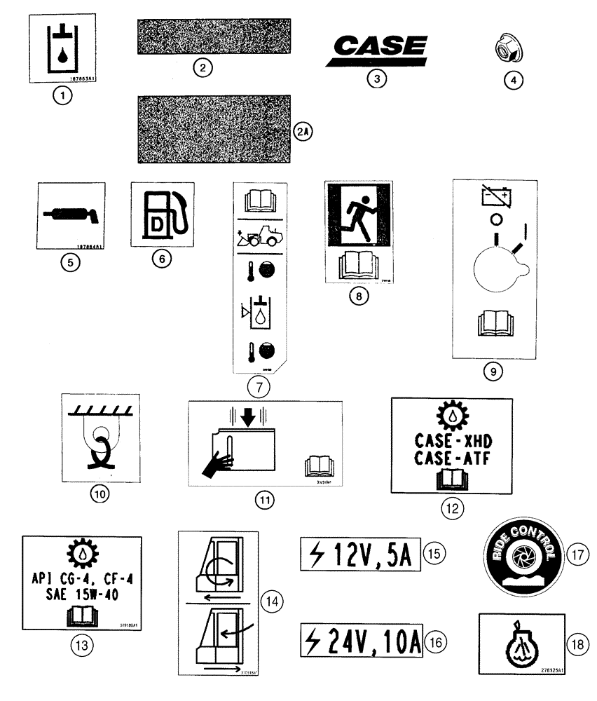 Схема запчастей Case 921C - (09-75) - DECALS (09) - CHASSIS