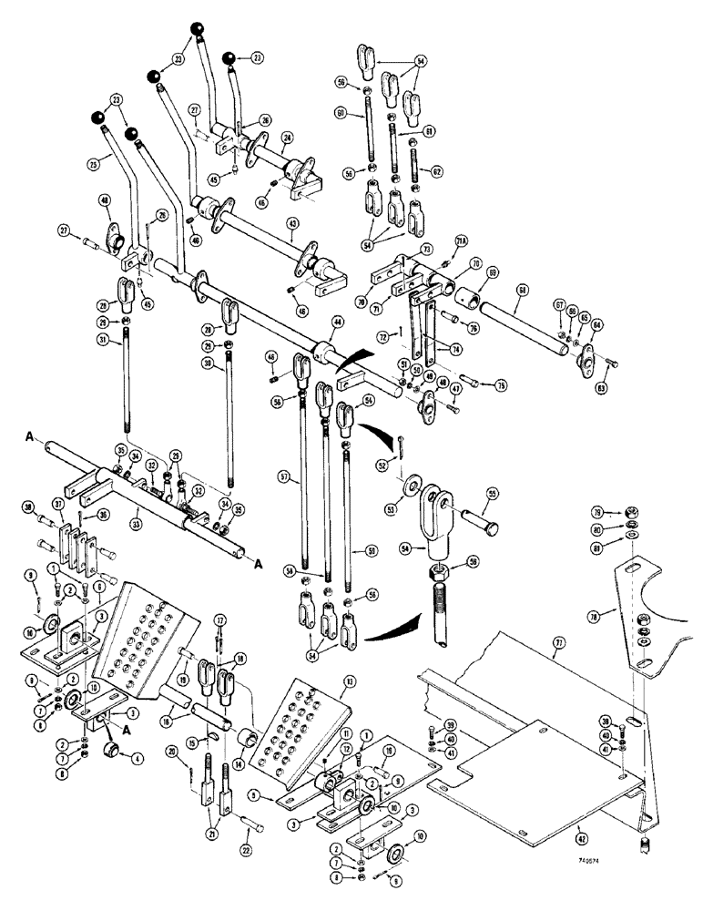 Схема запчастей Case 780 - (482) - BACKHOE CONTROLS, BEFORE TRACTOR SN. 5500166 EXCEPT 5500155 & 5500162 (09) - CHASSIS/ATTACHMENTS