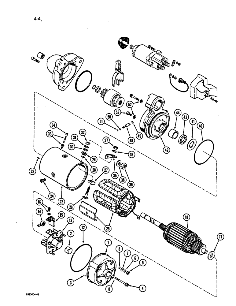 Схема запчастей Case 1187C - (4-04) - STARTER ASSEMBLY (04) - ELECTRICAL SYSTEMS