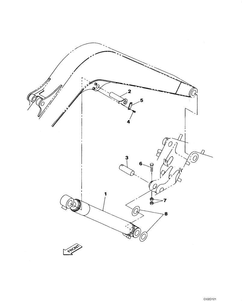 Схема запчастей Case CX75SR - (09-41) - BOOM CYLINDER, MOUNTING - MODELS WITHOUT LOAD HOLD (09) - CHASSIS/ATTACHMENTS