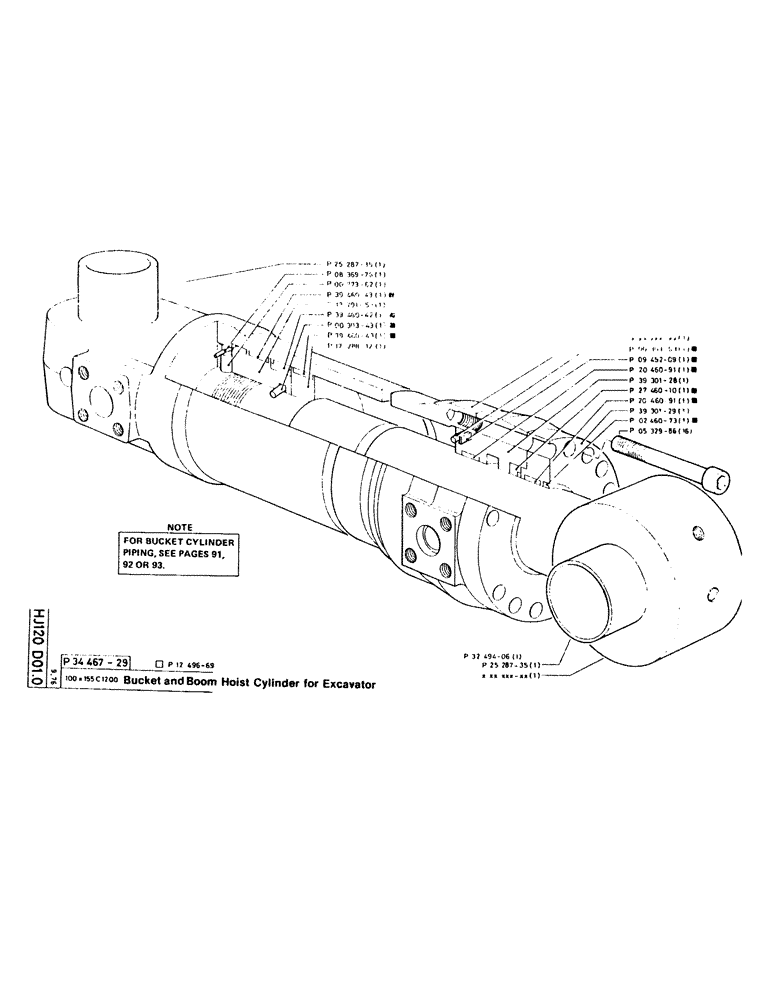 Схема запчастей Case 220CKS - (50) - BUCKET AND BOOM HOIST CYLINDER FOR EXCAVATOR (07) - HYDRAULIC SYSTEM