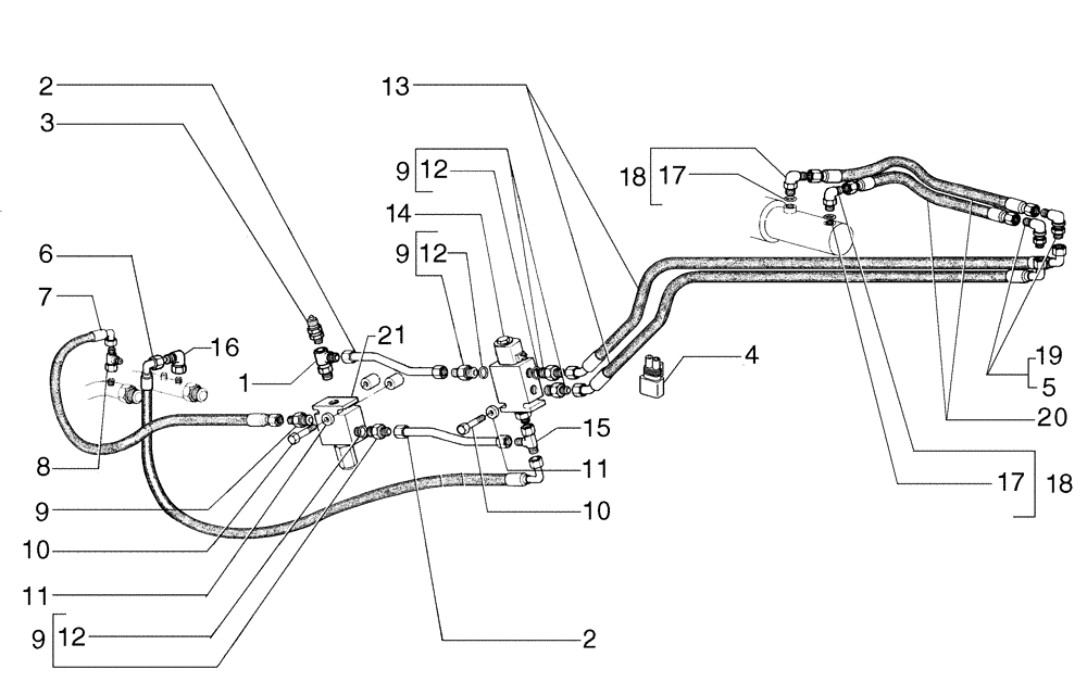 Схема запчастей Case 845B - (08-10[01]) - SADDLE LOCK PIN CYLINDER AND PIPING (08) - HYDRAULICS