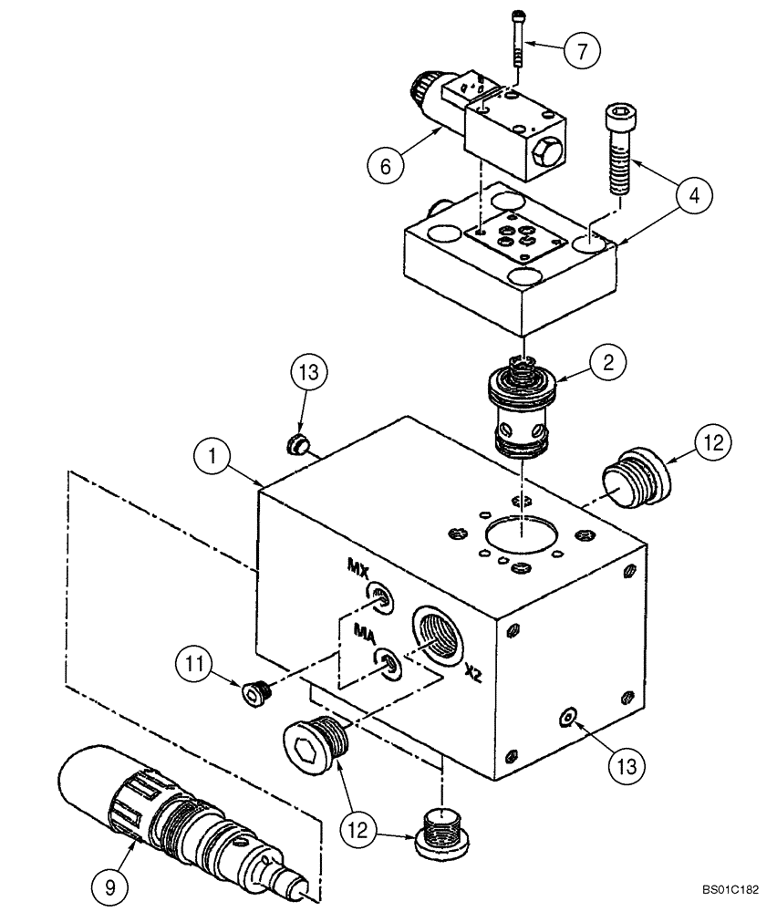 Схема запчастей Case 721D - (08-23A) - VALVE ASSY - RIDE CONTROL DIRECTIONAL (08) - HYDRAULICS