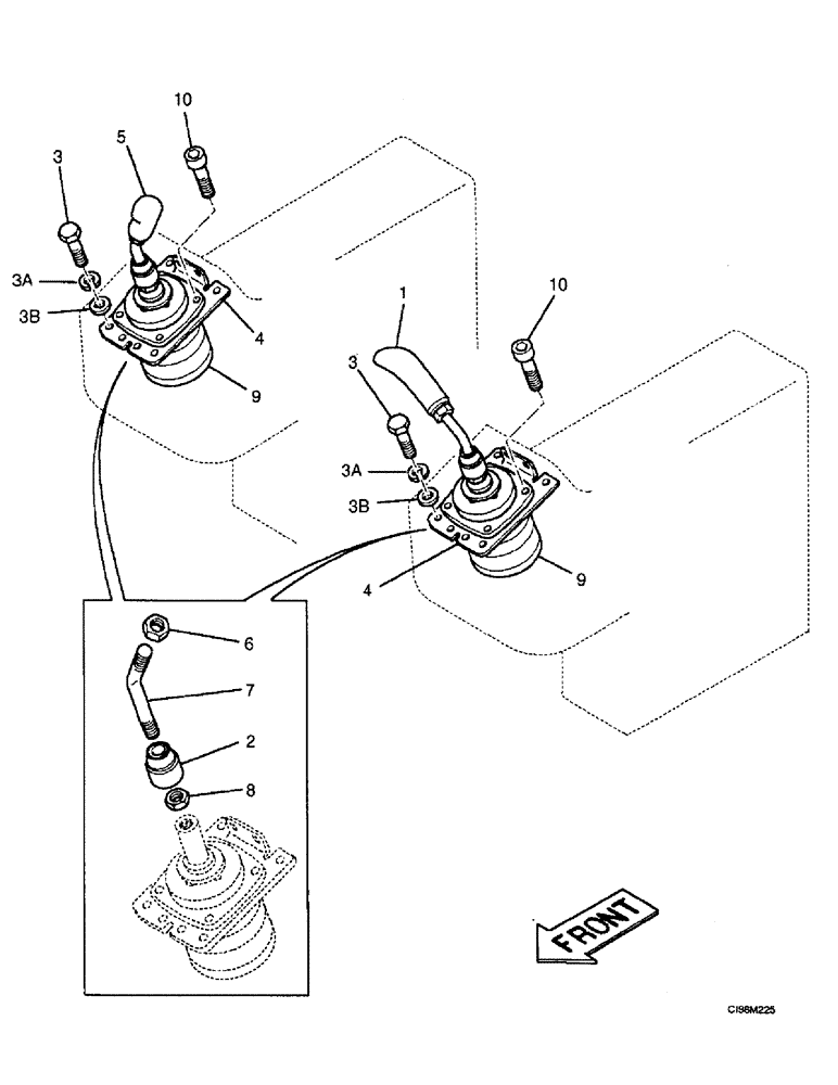 Схема запчастей Case 9007B - (9-22) - HAND CONTROL VALVE - OPERATORS COMPARTMENT (09) - CHASSIS