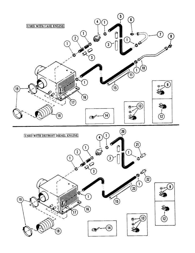 Схема запчастей Case 50 - (4-094) - HEATER AND HOSES (04) - ELECTRICAL SYSTEMS