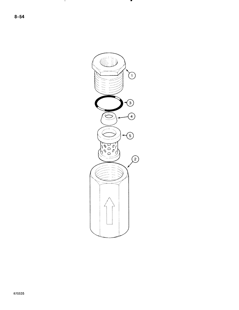 Схема запчастей Case 888 - (8-054) - LEAK RETURN VALVE FILTER (08) - HYDRAULICS