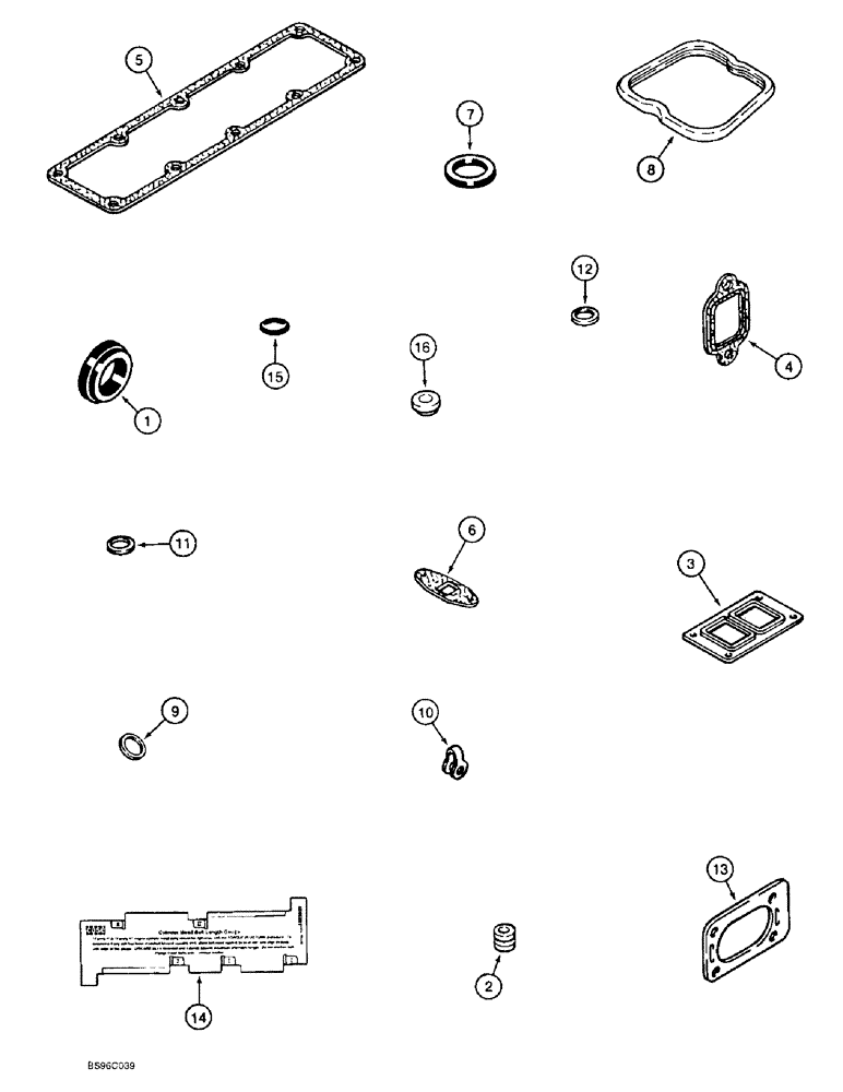 Схема запчастей Case 9020B - (2-090) - ENGINE GASKET KITS, 4TA-390 ENGINE, PRIOR TO P.I.N. DAC02#2001, VALVE GRIND (02) - ENGINE