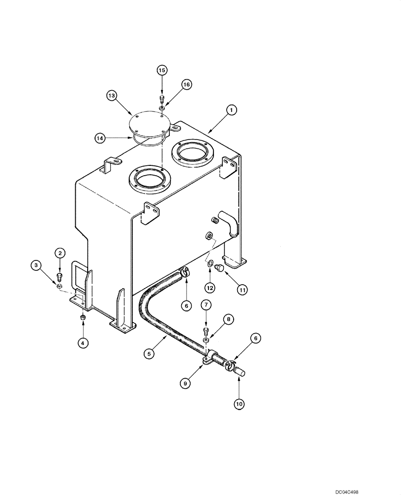 Схема запчастей Case 845 - (08.01[00]) - HYDRAULIC RESERVOIR (08) - HYDRAULICS