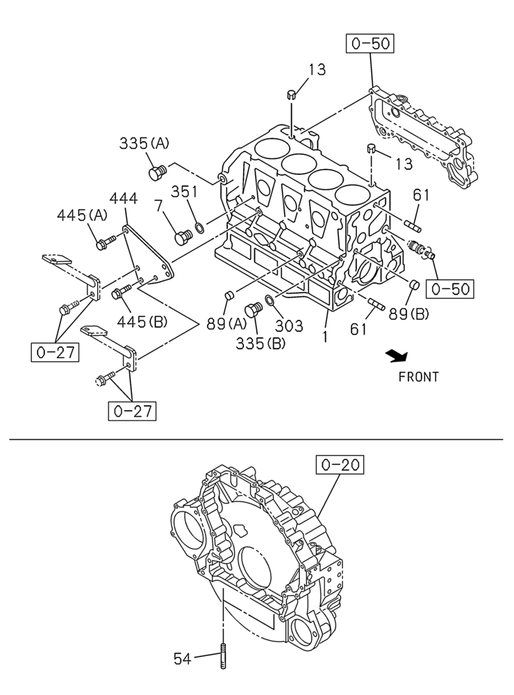 Схема запчастей Case CX210C LC - (10.001.03[02]) - CYLINDER BLOCK (10) - ENGINE