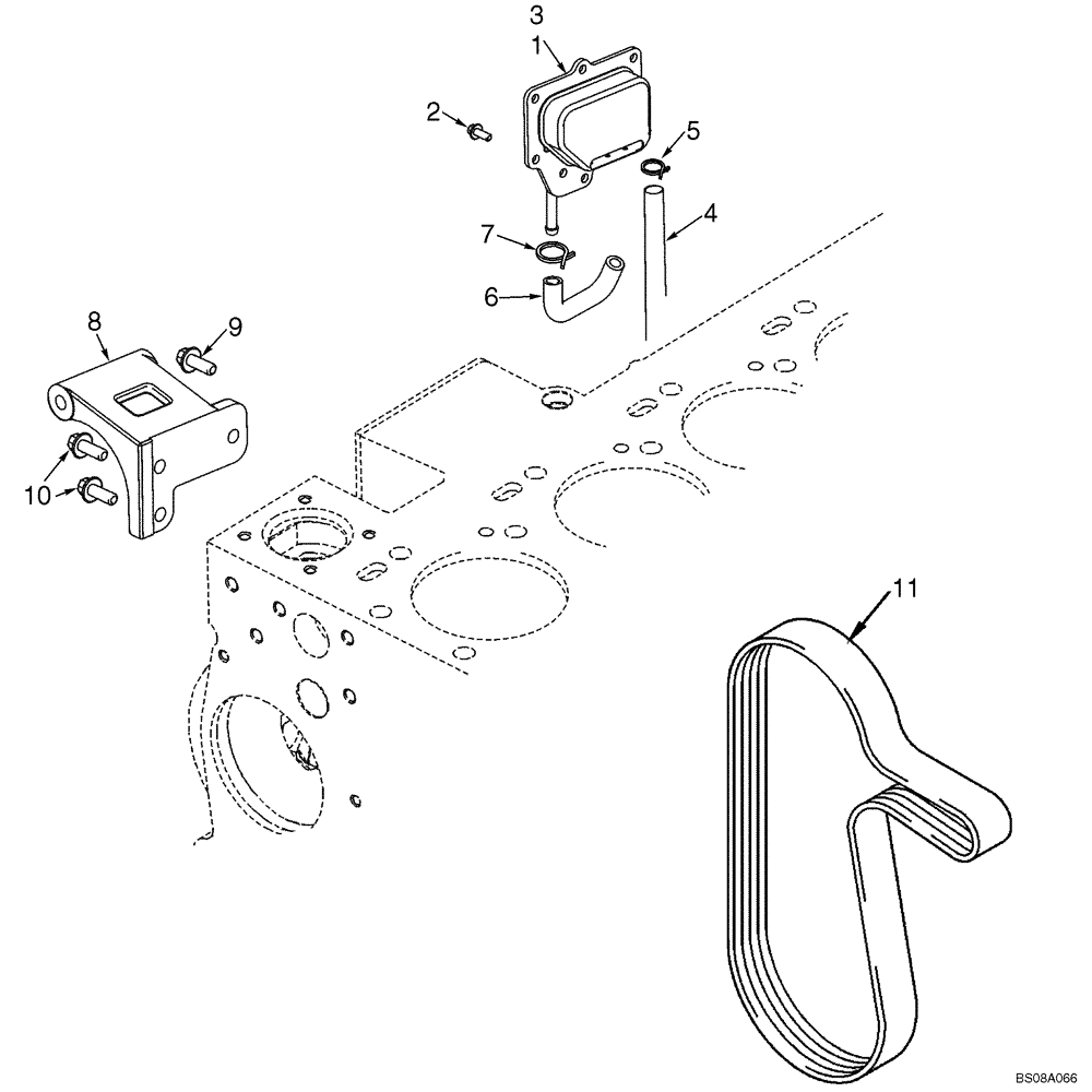 Схема запчастей Case 821C - (02-17) - CRANKCASE, BREATHER - ALTERNATOR MOUNTING (02) - ENGINE