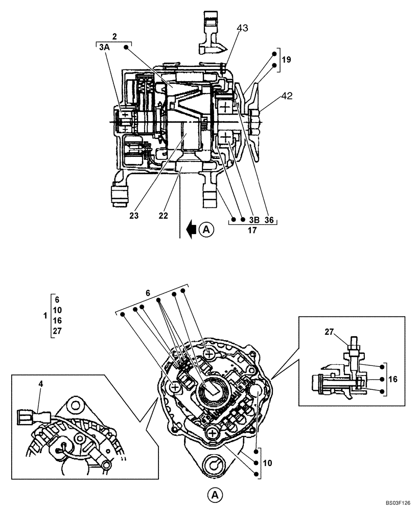 Схема запчастей Case CX135SR - (04-14) - ALTERNATOR ASSY (04) - ELECTRICAL SYSTEMS