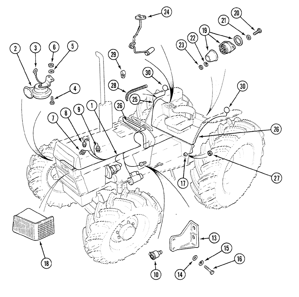 Схема запчастей Case 380B - (4-02) - CHASSIS HARNESS AND SWITCHES (03) - FUEL SYSTEM