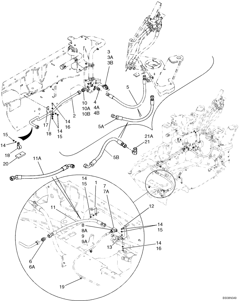 Схема запчастей Case 921E - (08-03) - HYDRAULICS - RESERVOIR RETURN, NO AXLE COOLER (08) - HYDRAULICS