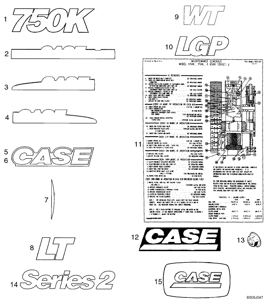 Схема запчастей Case 750K - (09-50) - DECALS - LATIN AMERICAN SPANISH (09) - CHASSIS/ATTACHMENTS