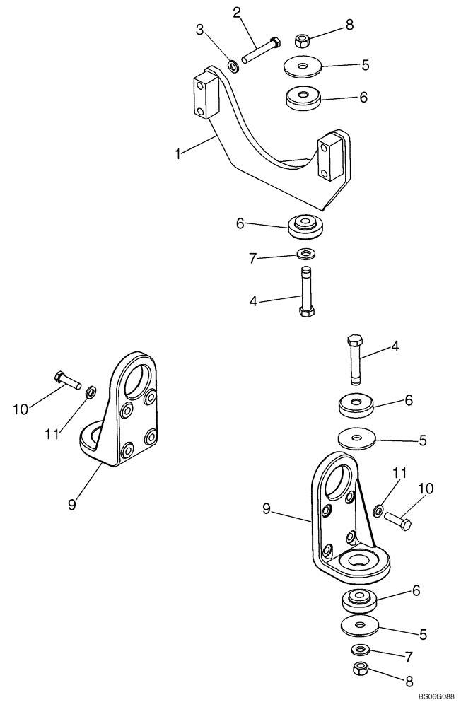 Схема запчастей Case 1150K - (02-08) - ENGINE - MOUNTING (02) - ENGINE